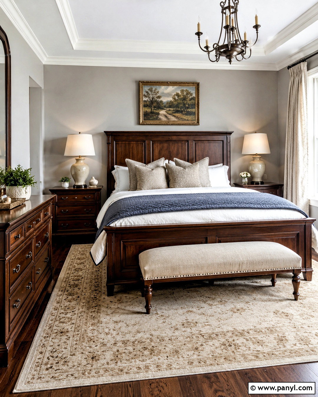 Light Grey Walls With Dark Wood Furniture - 20 light grey walls bedroom ideas