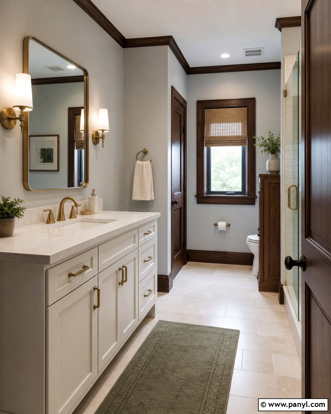 Light Grey Walls With Dark Wood Trim Bathroom - 20 Light Grey Walls With Dark Wood Trim Ideas