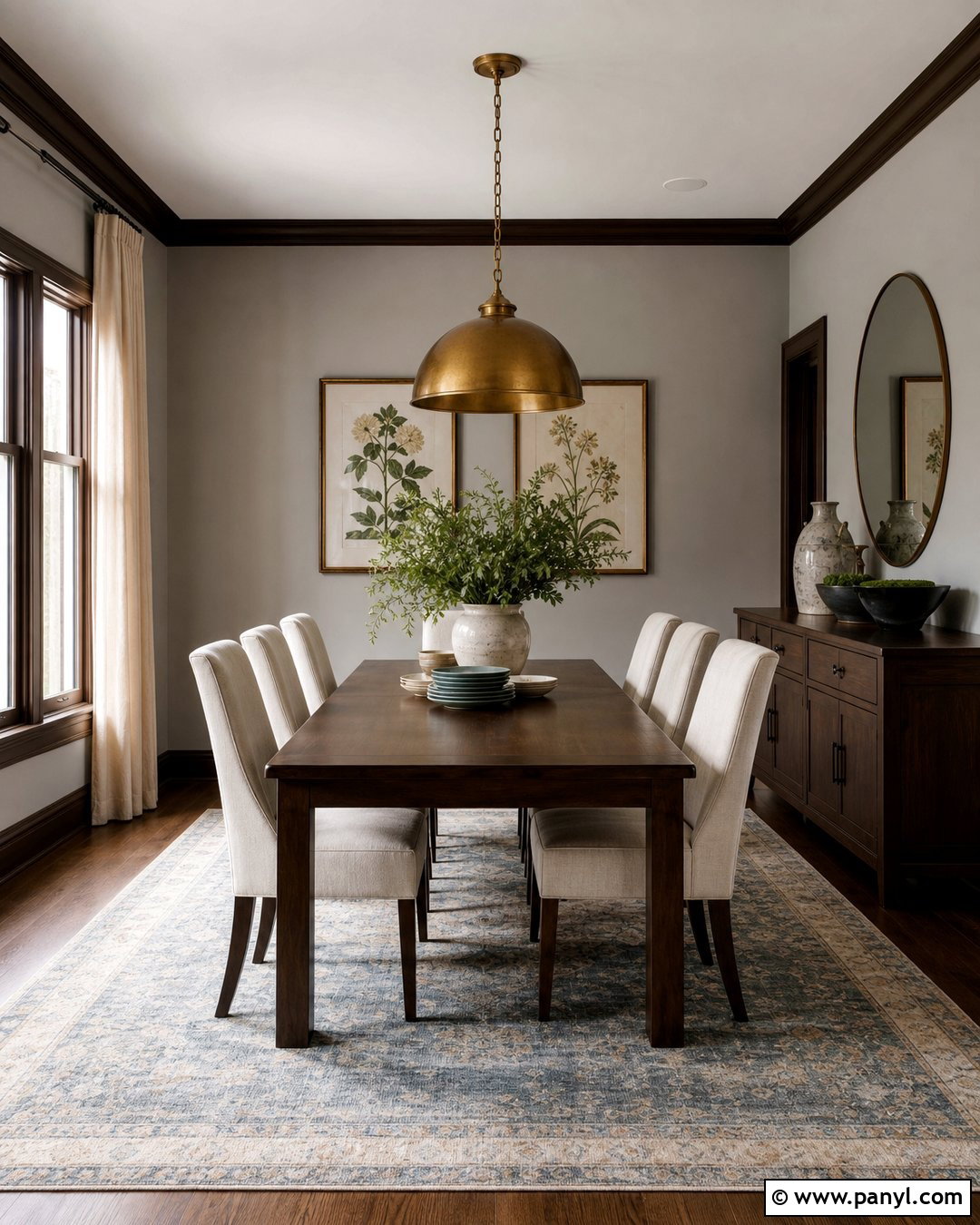 Light Grey Walls With Dark Wood Trim Dining Room - 20 Light Grey Walls With Dark Wood Trim Ideas