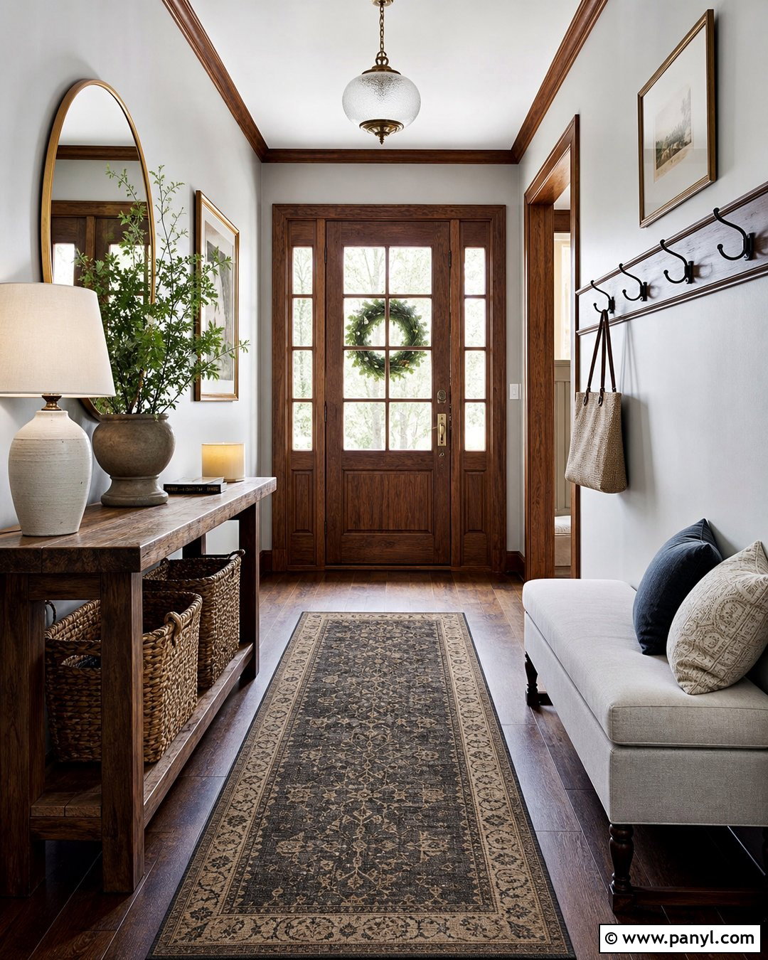 Light Grey Walls With Dark Wood Trim Entryway - 20 Light Grey Walls With Dark Wood Trim Ideas