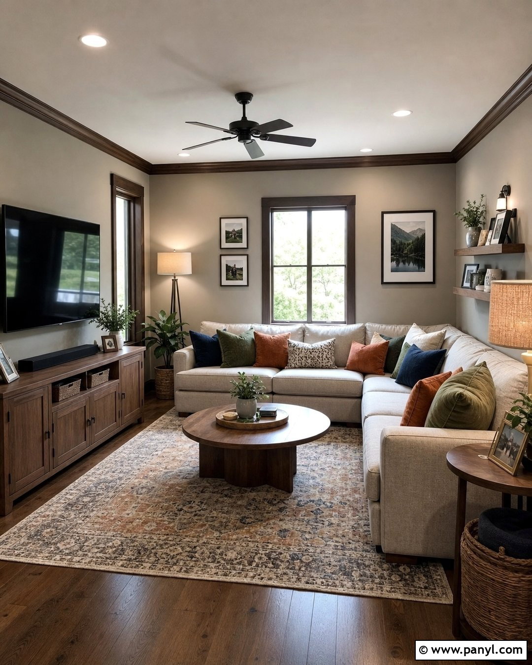 Light Grey Walls With Dark Wood Trim Family Room - 20 Light Grey Walls With Dark Wood Trim Ideas