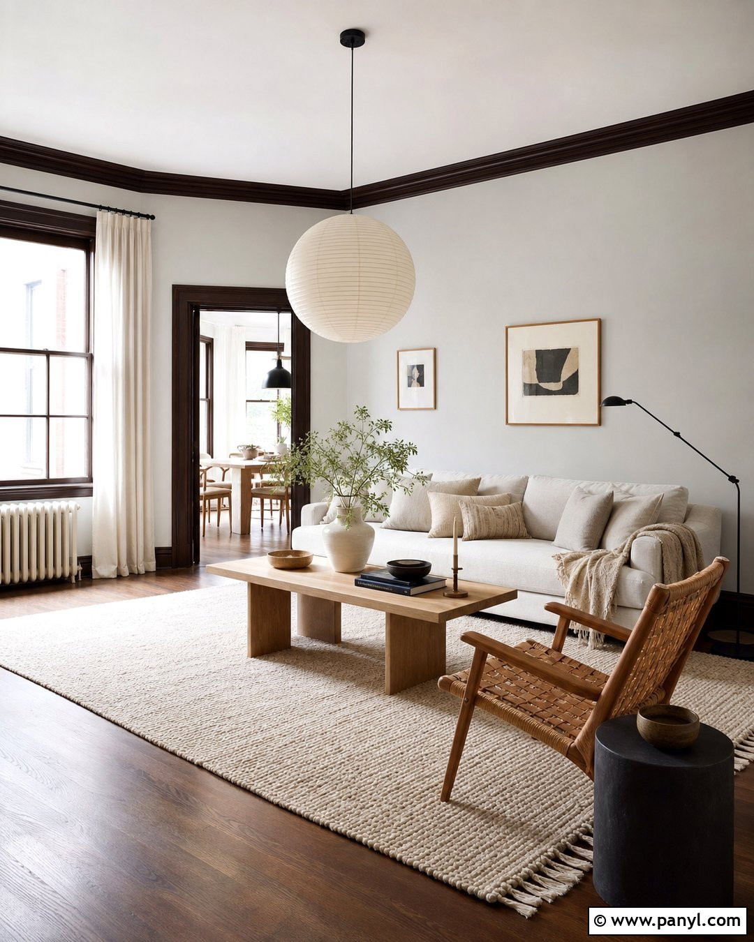 Light Grey Walls With Dark Wood Trim Scandinavian Room - 20 Light Grey Walls With Dark Wood Trim Ideas