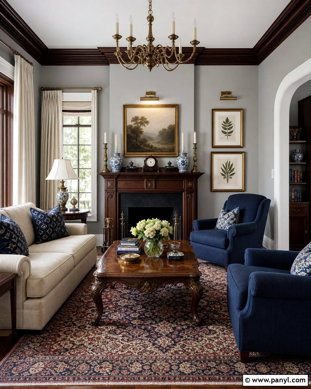 Light Grey Walls With Dark Wood Trim Traditional Living Room - 20 Light Grey Walls With Dark Wood Trim Ideas