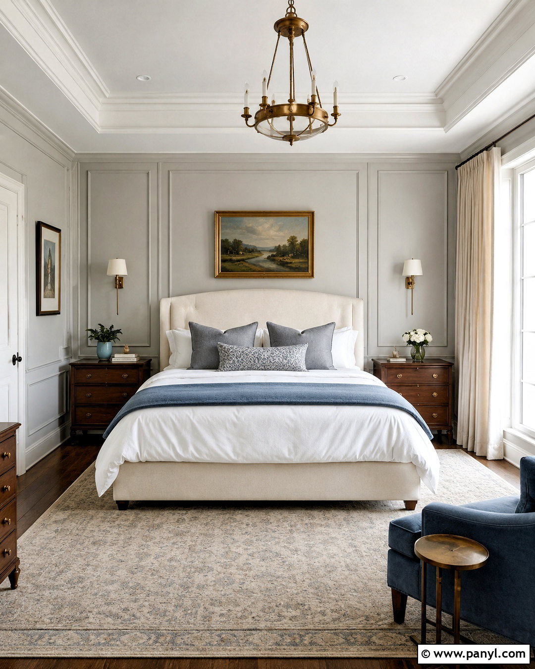 Light Grey Walls With Gray Paneling - 20 light grey walls bedroom ideas
