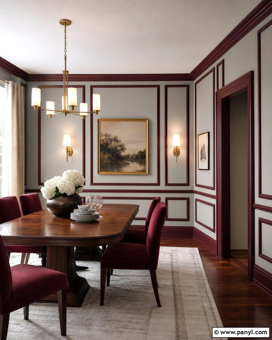 Light Grey Walls With Maroon Molding - 20 Maroon And Grey Walls