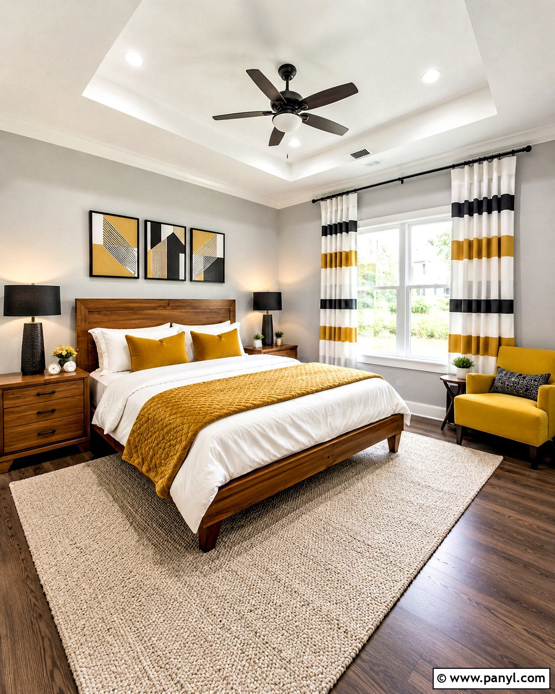 Light Grey Walls With Mustard Yellow Accents - 20 light grey walls bedroom ideas