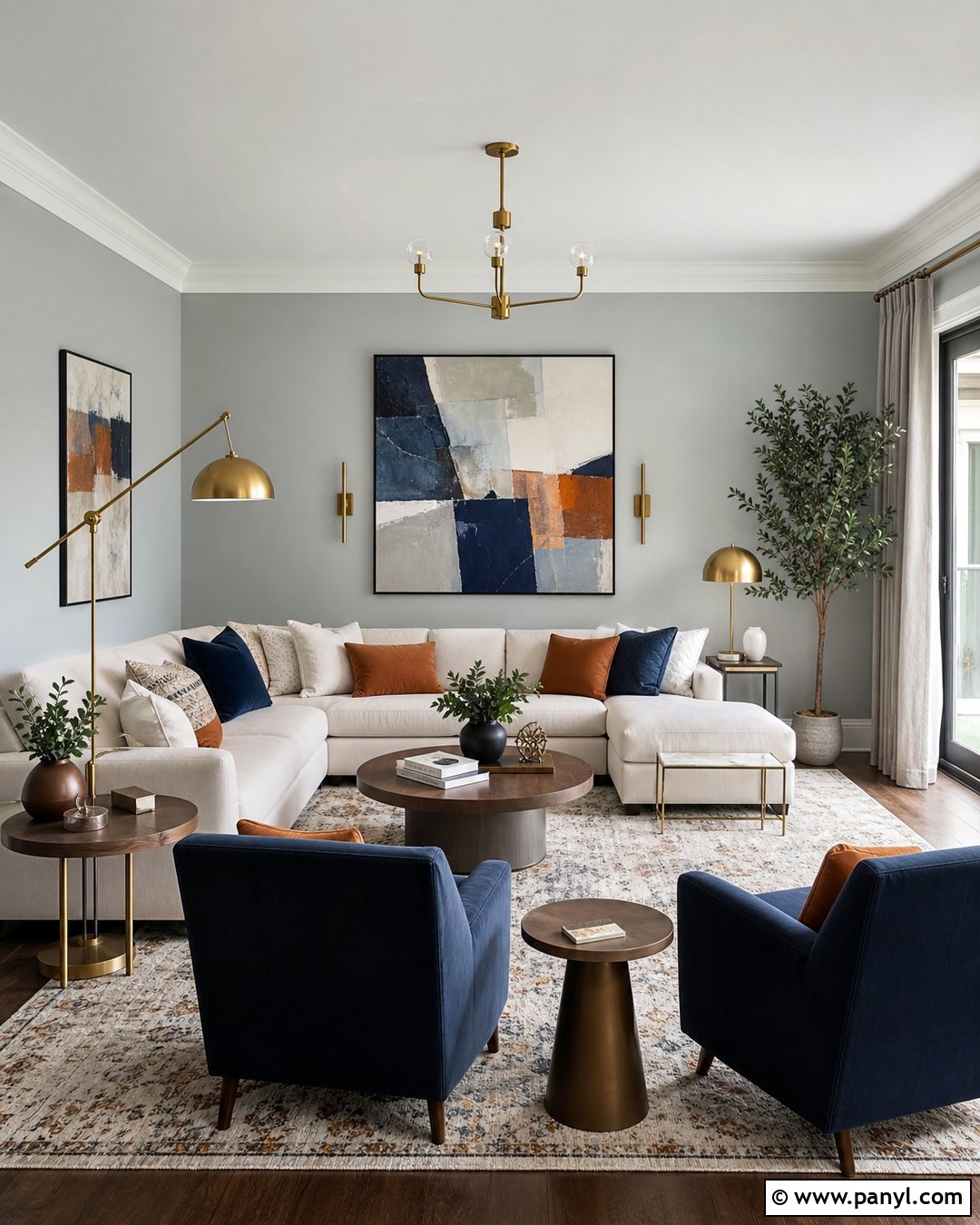 Light Grey Walls With Navy Accents - 20 Light Grey Walls Look Blue Ideas