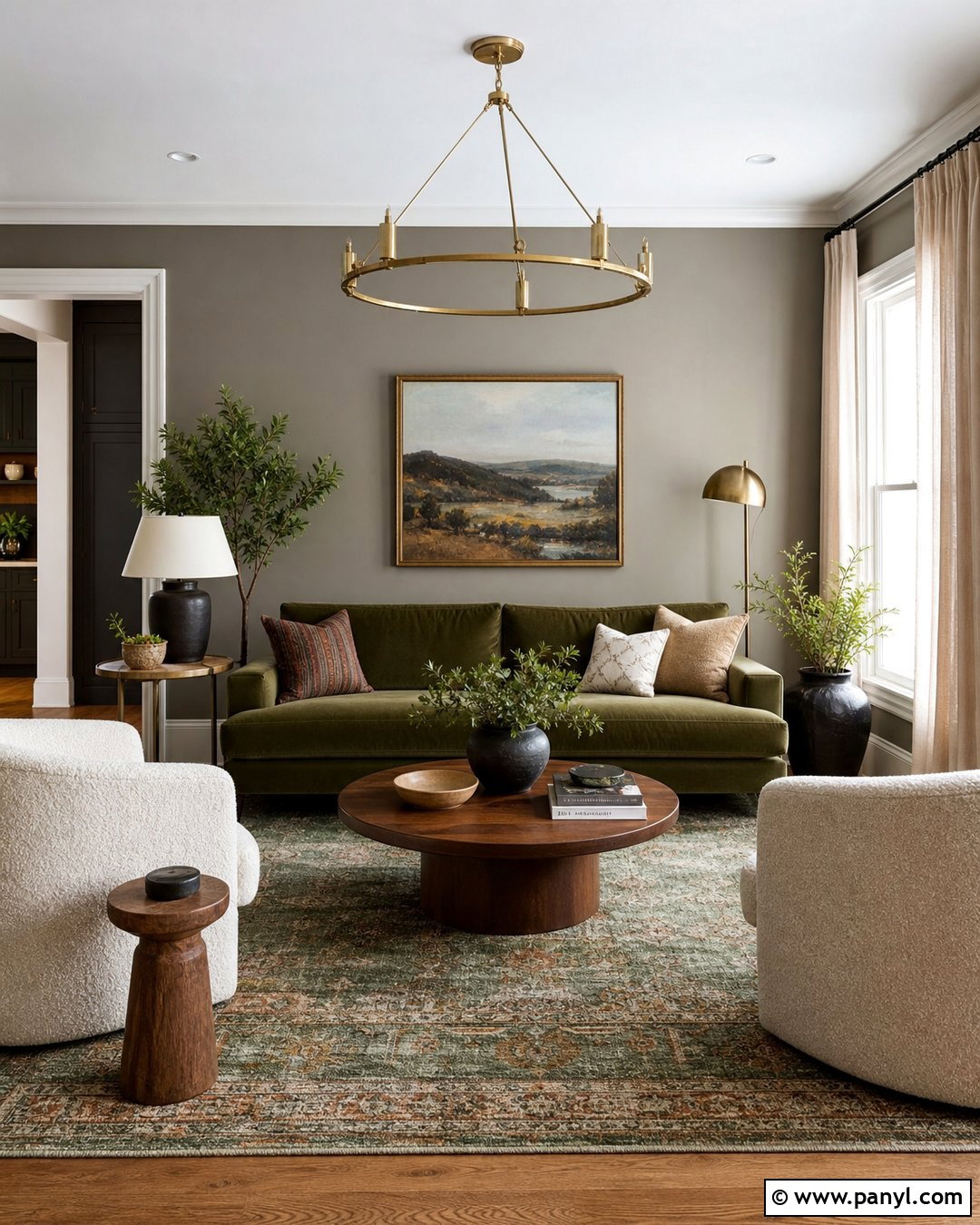 Light Grey Walls With Olive Green Decor - 35 light grey wall paint ideas