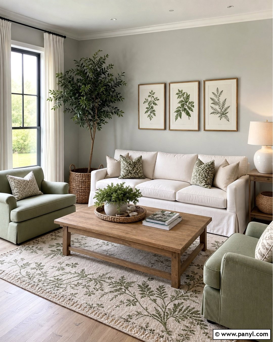Light Grey Walls With Sage Green - 50 Light Grey Walls