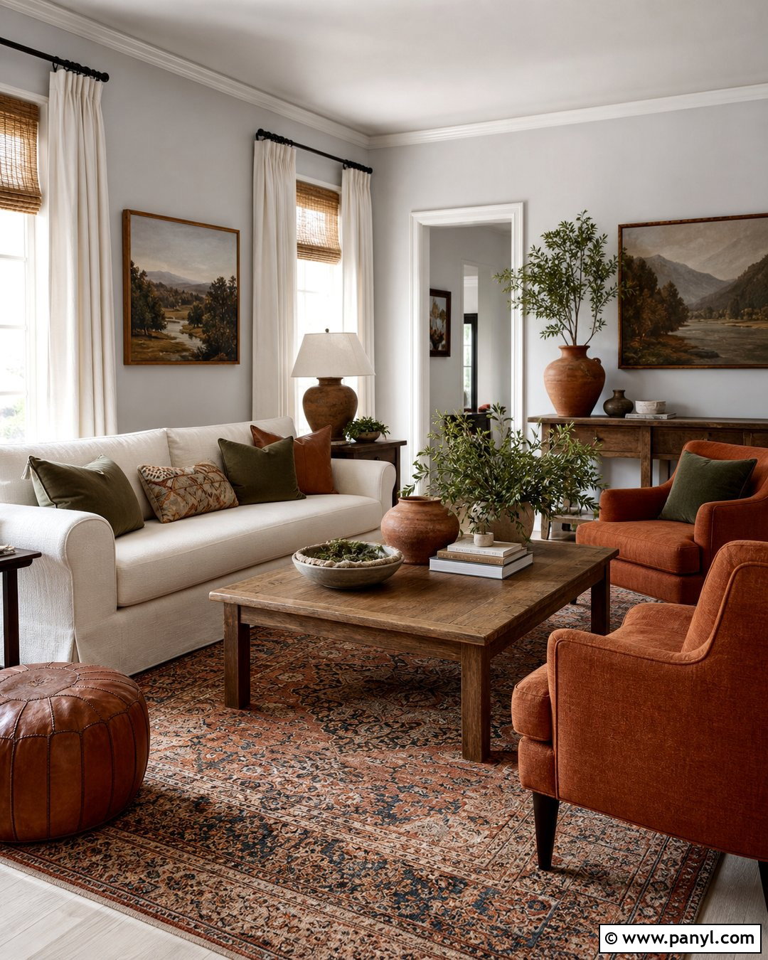 Light Grey Walls With Terracotta - 50 Light Grey Walls