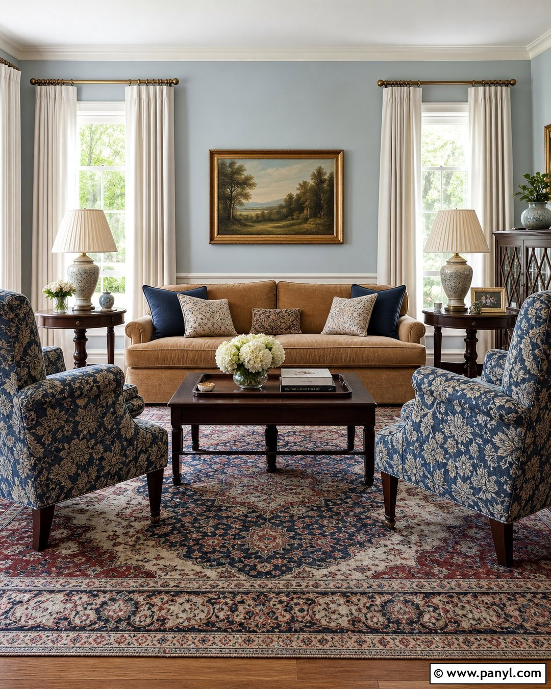 Light Grey Walls With Traditional Decor - 20 Light Grey Walls Look Blue Ideas