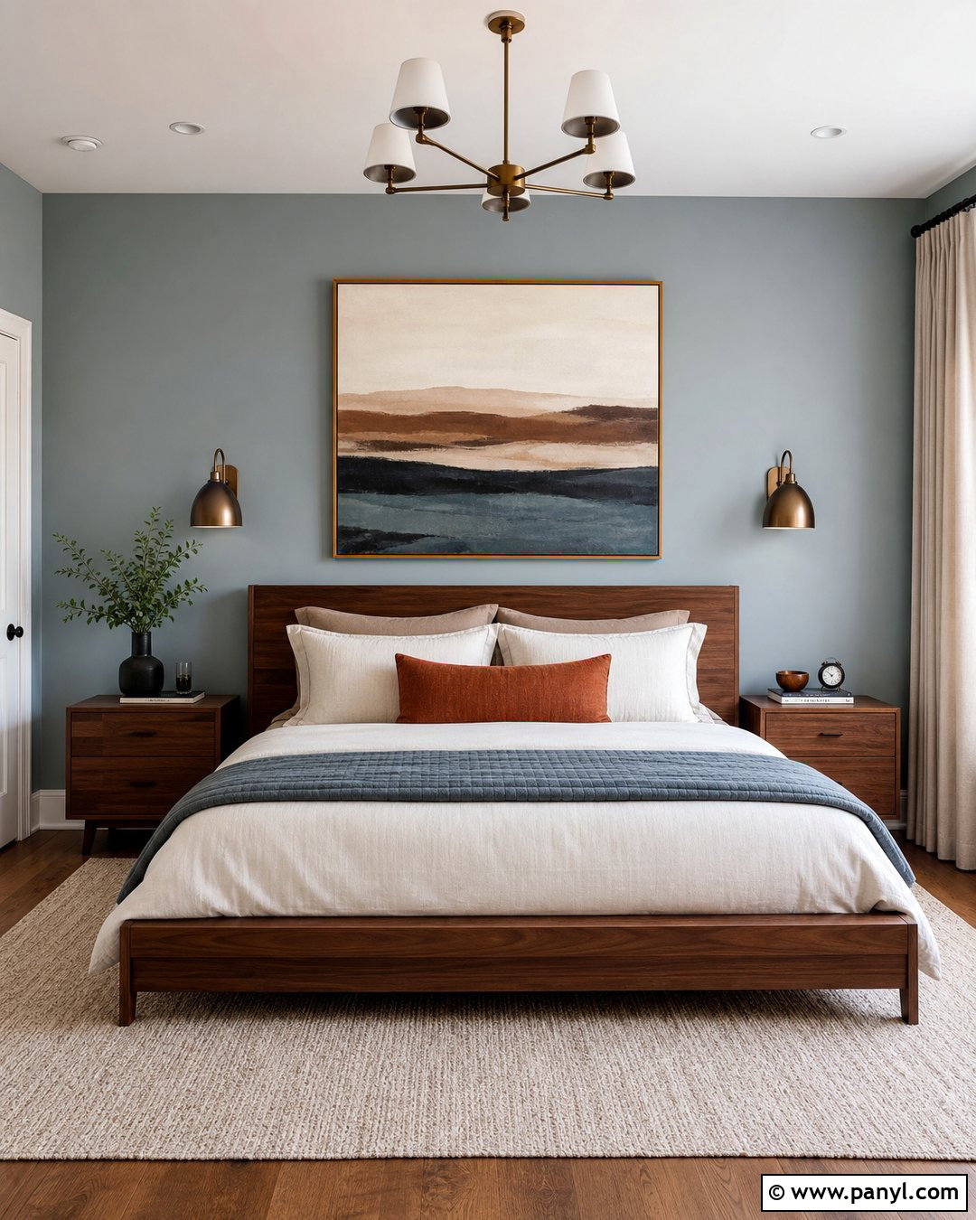 Light Grey Walls With Walnut Furniture - 20 Light Grey Walls Look Blue Ideas