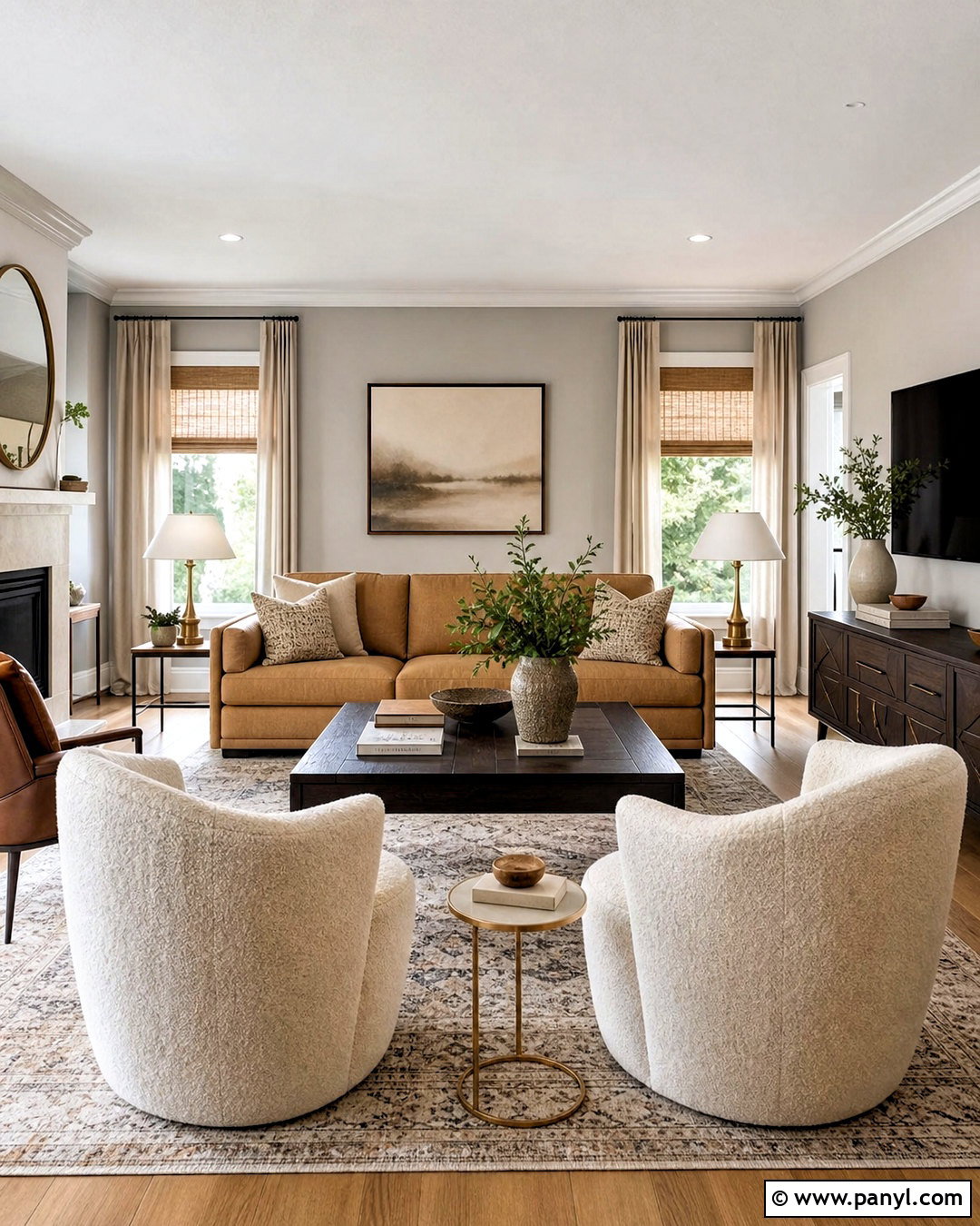 Light Grey Walls With Warm Beige Furniture - 20 light grey walls living room ideas