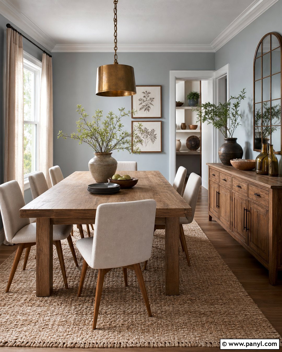 Light Grey Walls With Warm Wood - 20 Light Grey Walls Look Blue Ideas