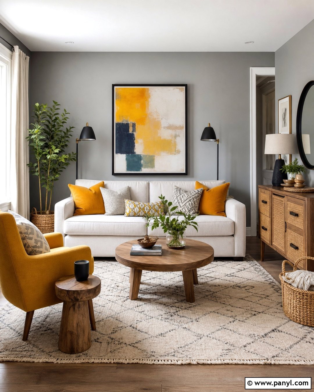 Light Grey Walls With Yellow Accents - 35 light grey wall paint ideas