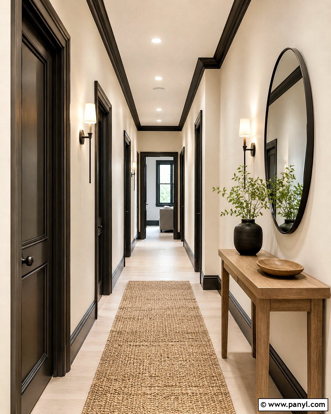Light Hallway With Dark Trim - 40 light walls darker trim ideas