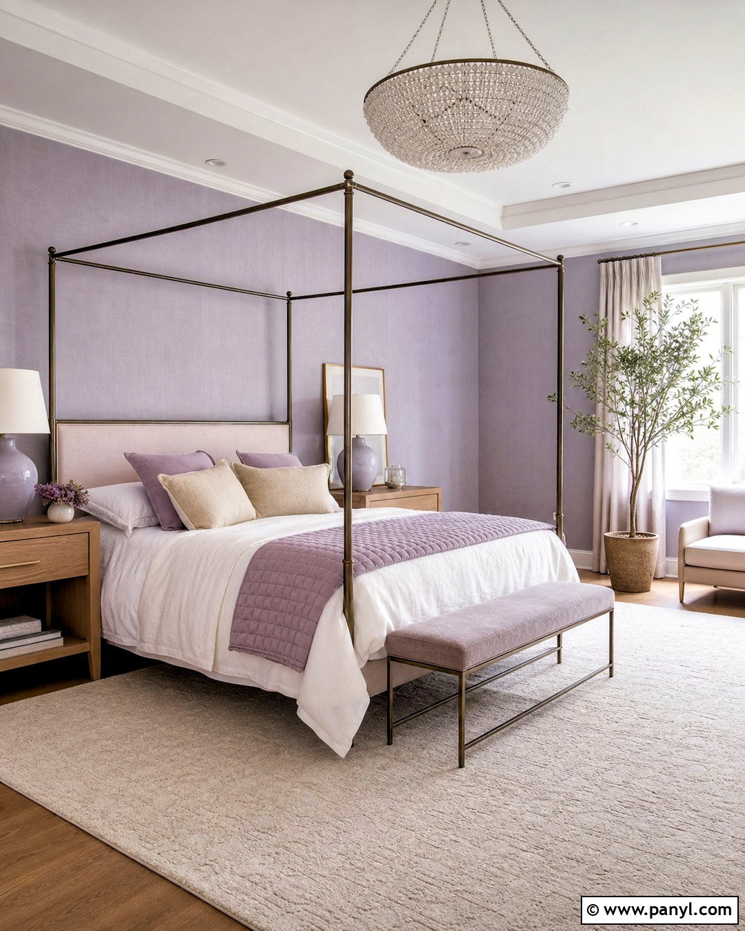 Light Lavender Bedroom With A Canopy Bed - 20 light lavender bedroom ideas