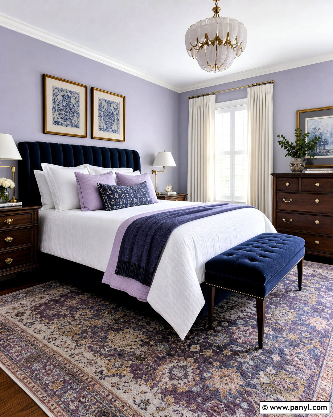 Light Lavender Bedroom With Navy Accents - 20 light lavender bedroom ideas