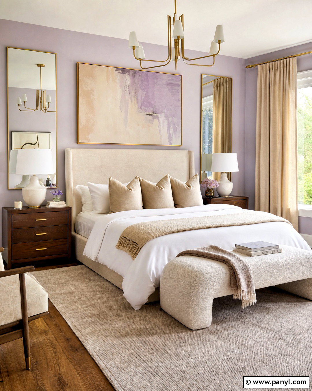 Light Lavender Bedroom With Warm Beige - 20 light lavender bedroom ideas