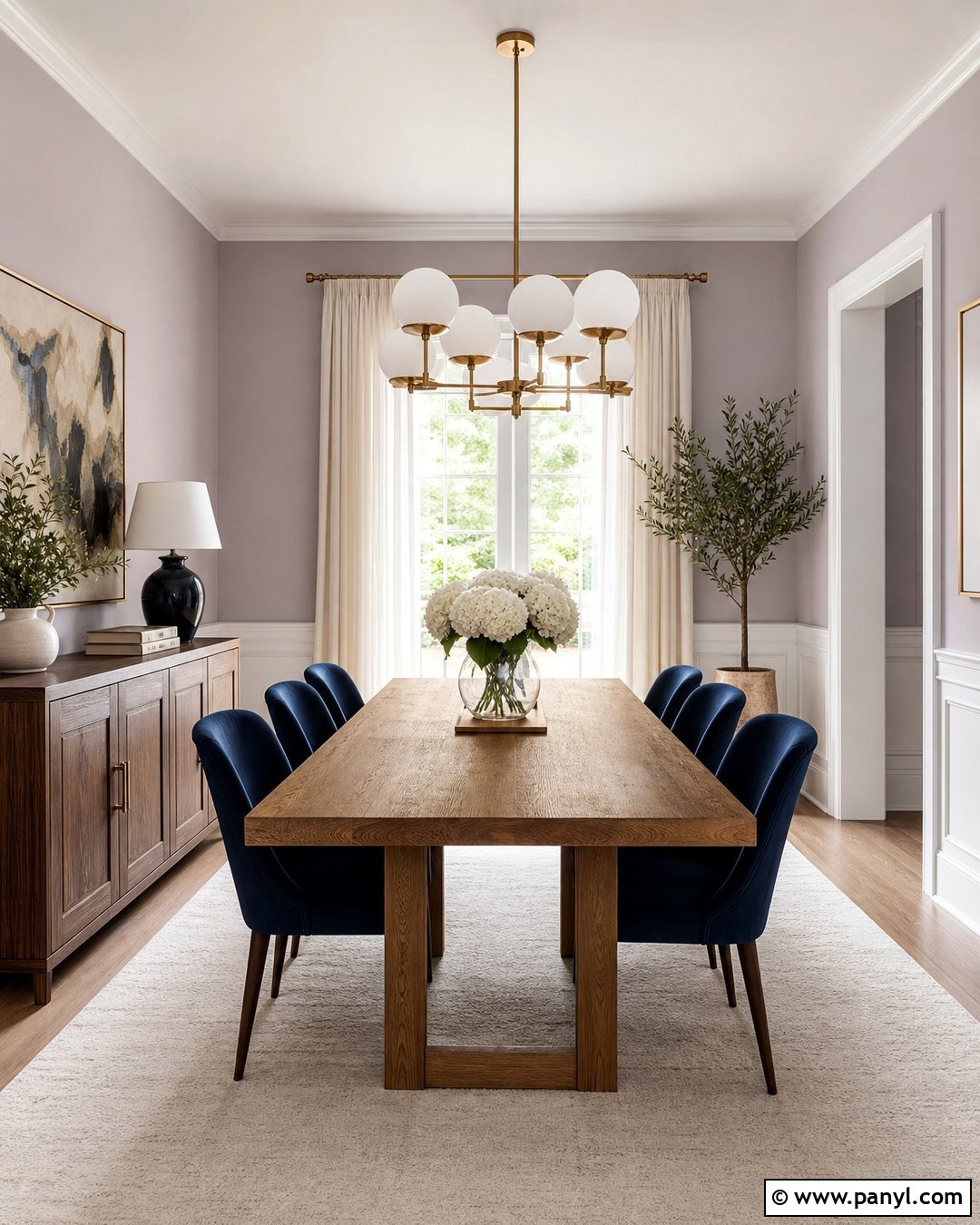 Light Mauve Dining Room With Navy Blue - 20 Light Mauve Wall Paint Ideas