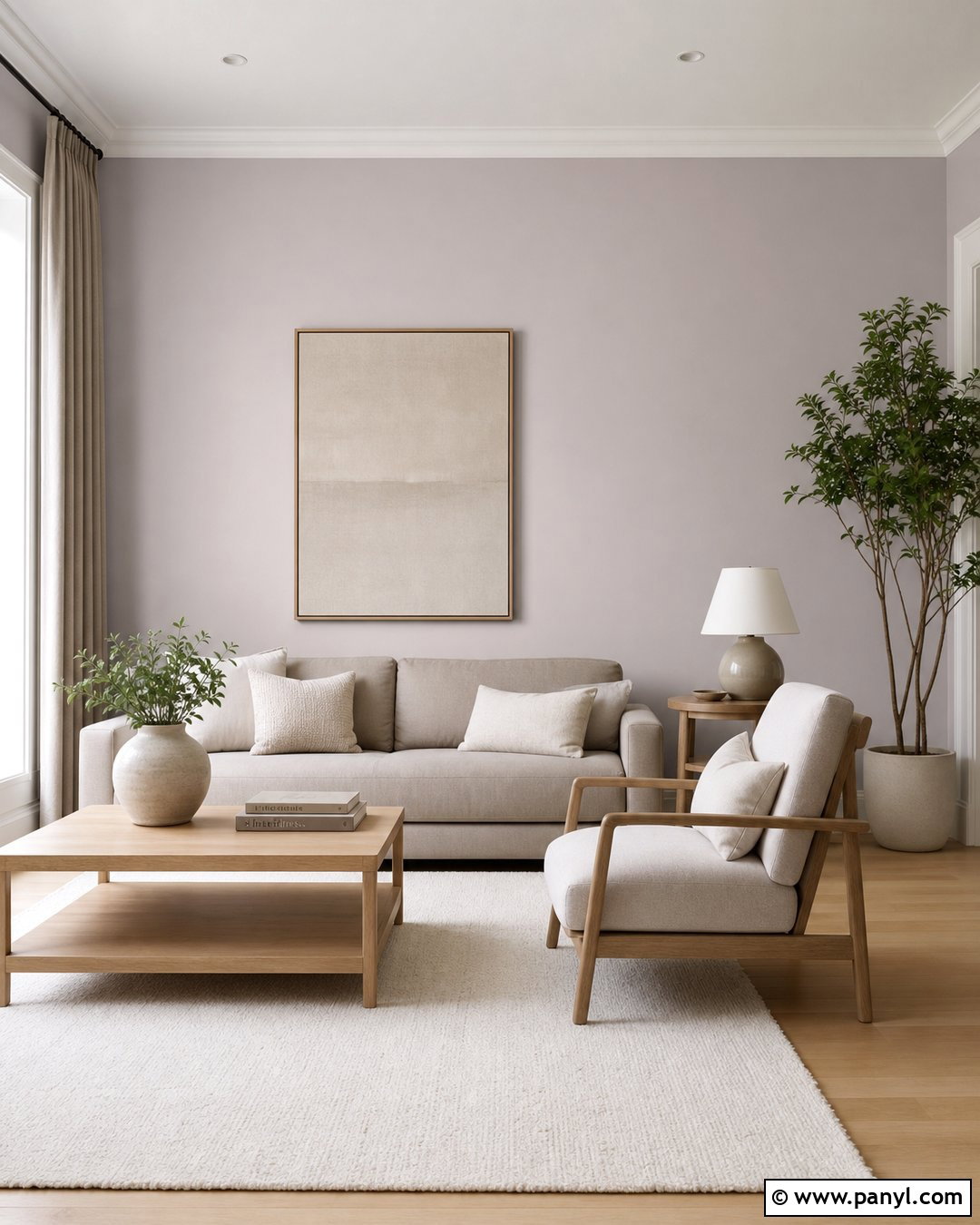 Light Mauve Minimalist Room With Greige - 20 Light Mauve Wall Paint Ideas