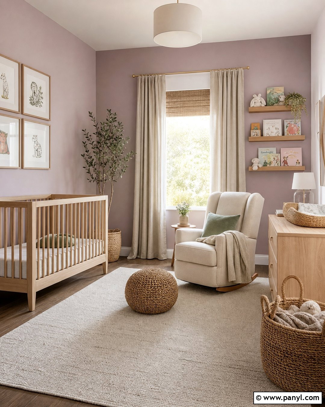 Light Mauve Nursery With Pale Oak - 20 Light Mauve Wall Paint Ideas