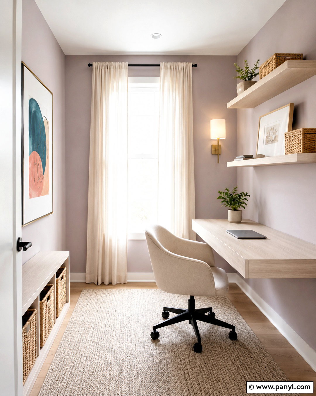 Light Mauve Small Office - 20 mauve office ideas