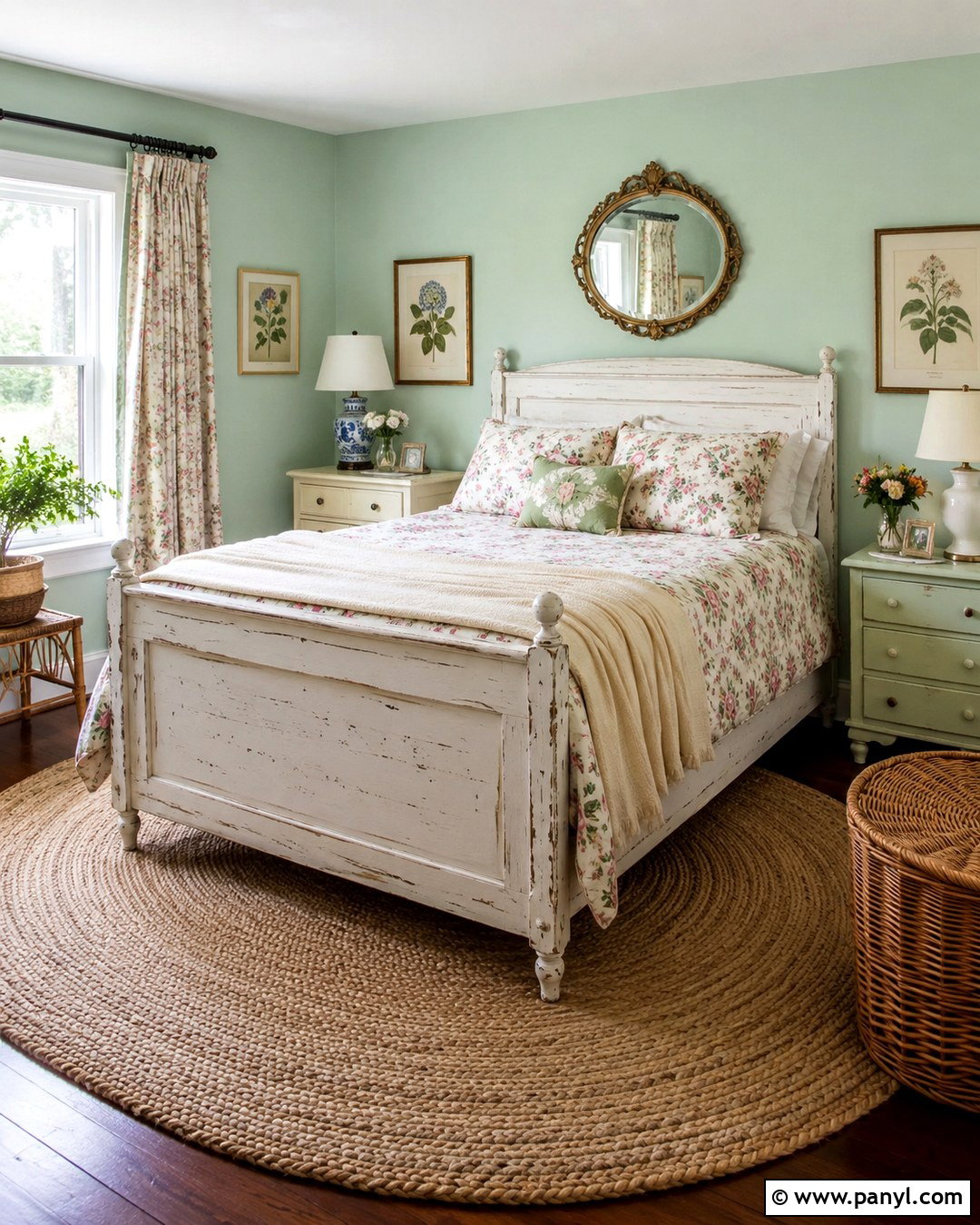 Light Mint Green Cottage Bedroom - 20 Light Mint Green Wall Ideas