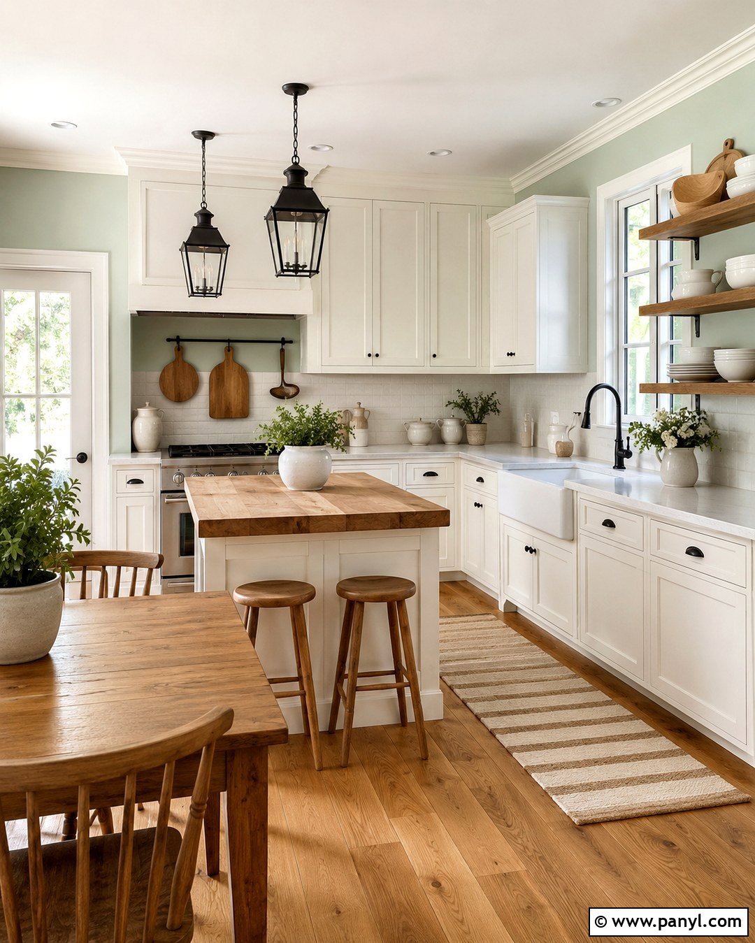 Light Mint Green Farmhouse Kitchen - 20 Light Mint Green Wall Ideas