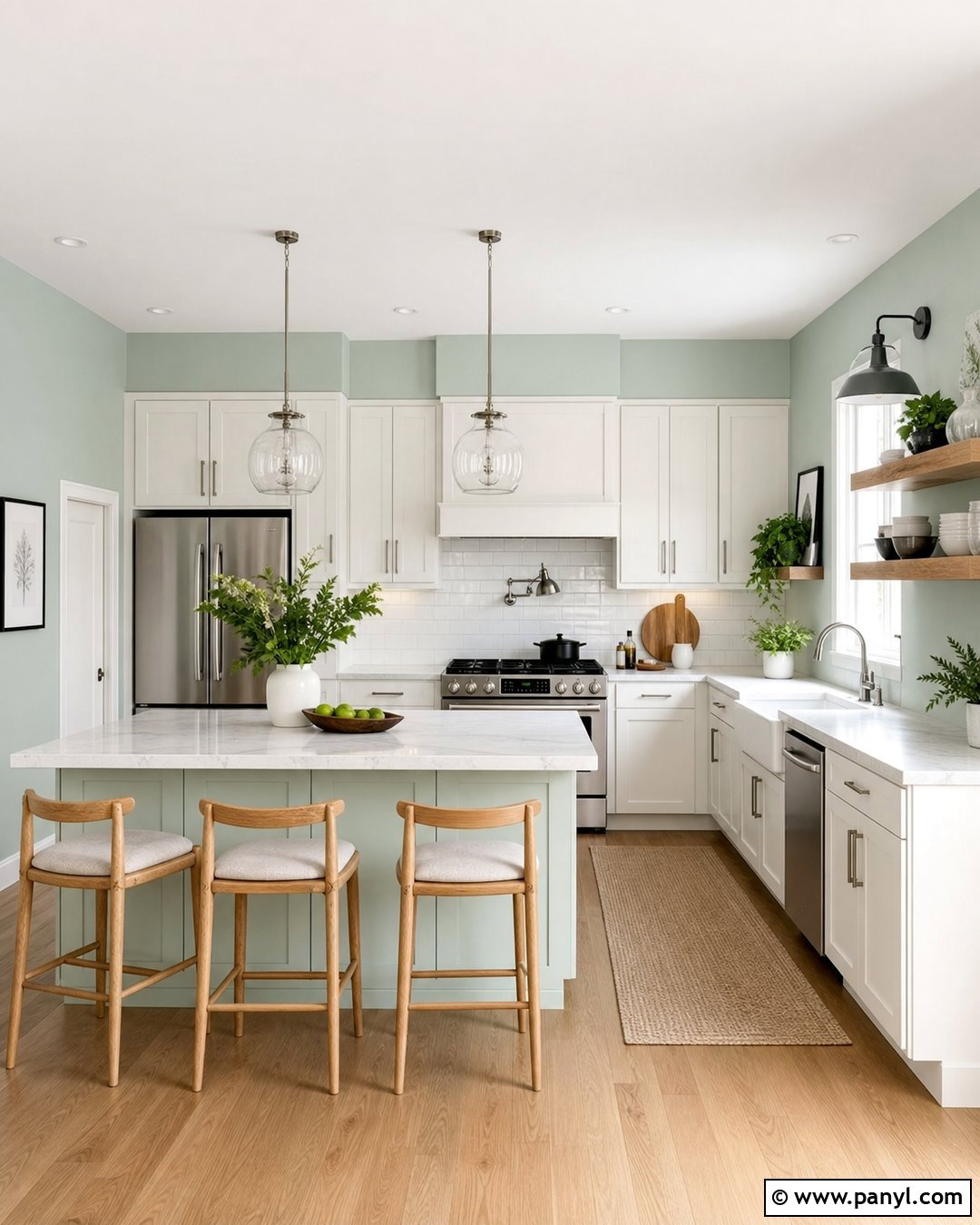 Light Mint Green Kitchen - 30 light green wall color ideas