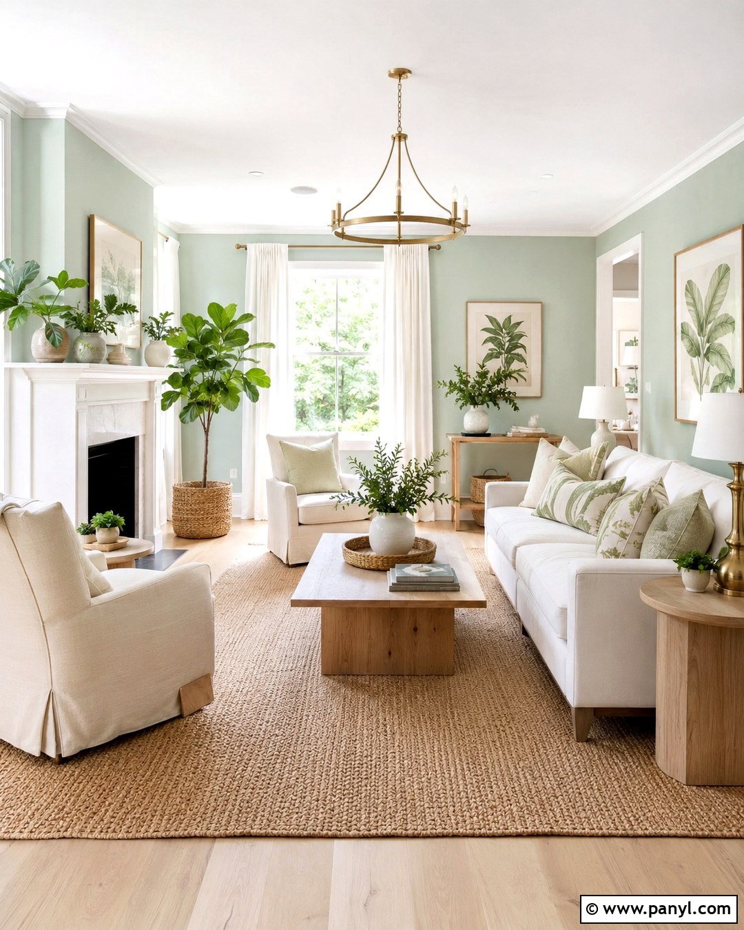 Light Mint Green Living Room With White Furniture - 20 Light Mint Green Wall Ideas