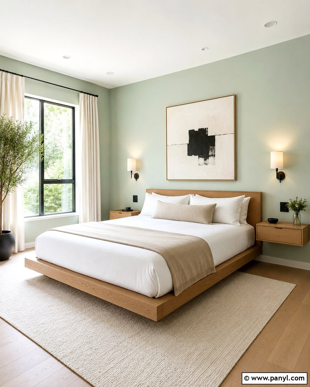 Light Mint Green Minimalist Bedroom - 20 Light Mint Green Wall Ideas