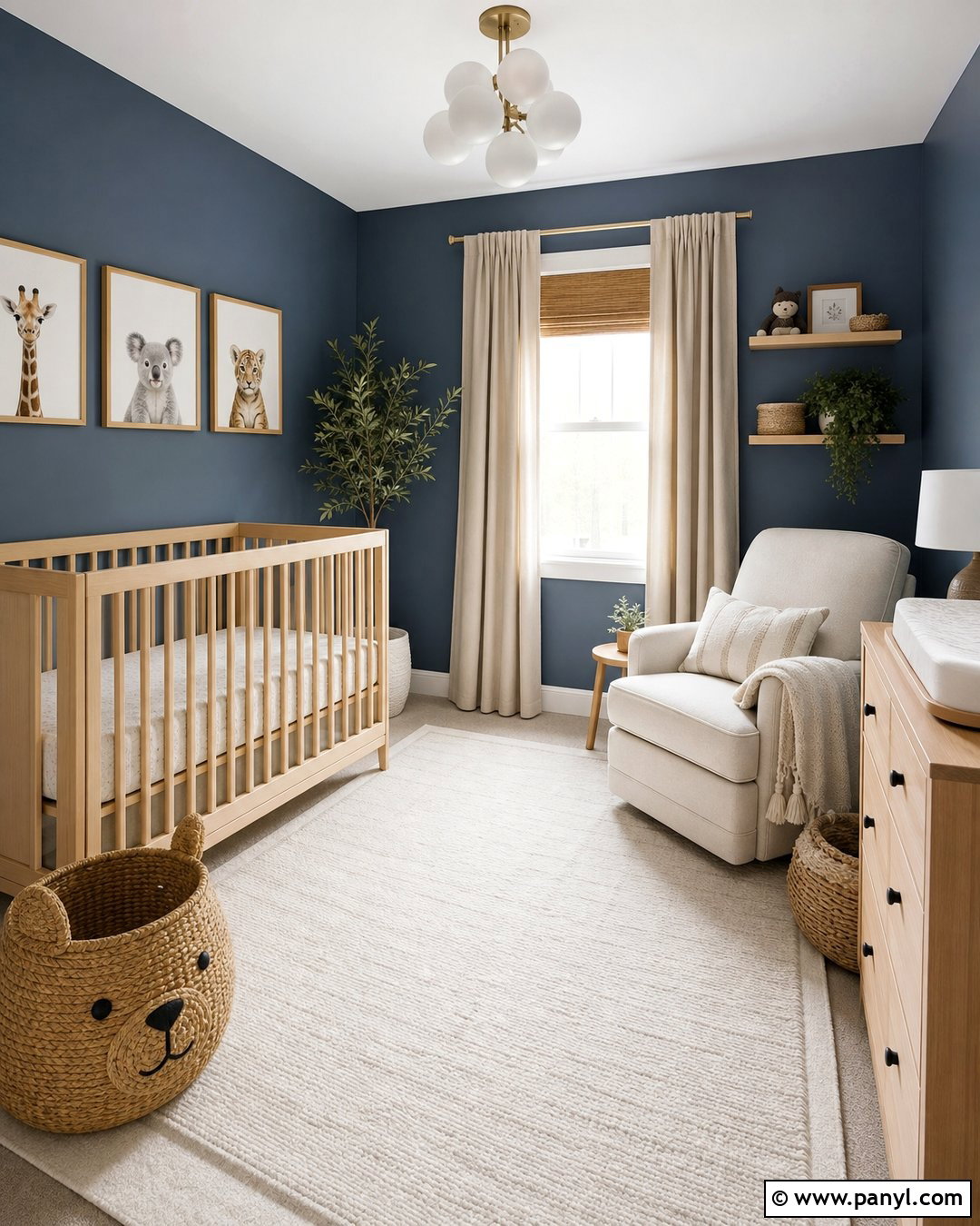 Light Navy Nursery With Soft Neutrals - 20 Light Navy Wall Paint Ideas