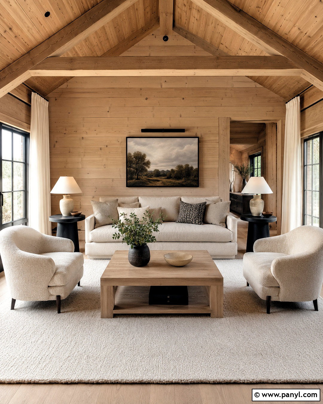 Light Neutral Pine Walls Living Room - 20 pine walls living room ideas