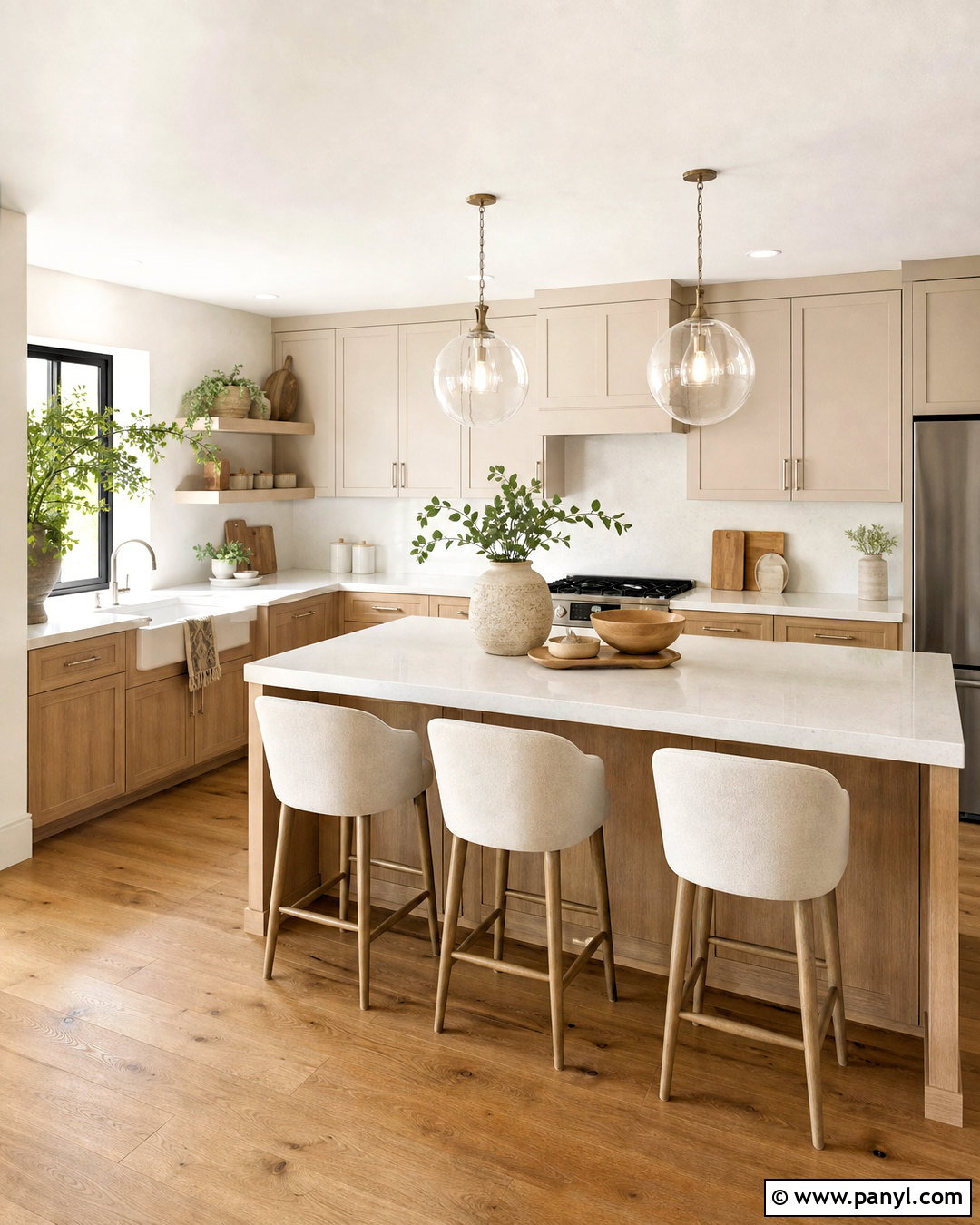 Light Oak and Beige Kitchen - 20 beige and wood kitchen ideas
