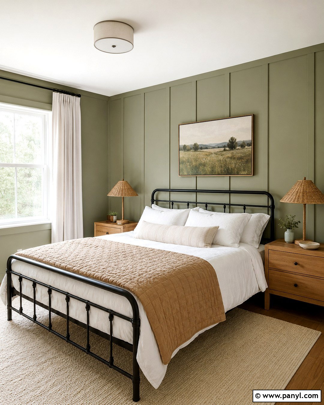 Light Olive Board And Batten Walls - 20 Light Olive Wall Ideas