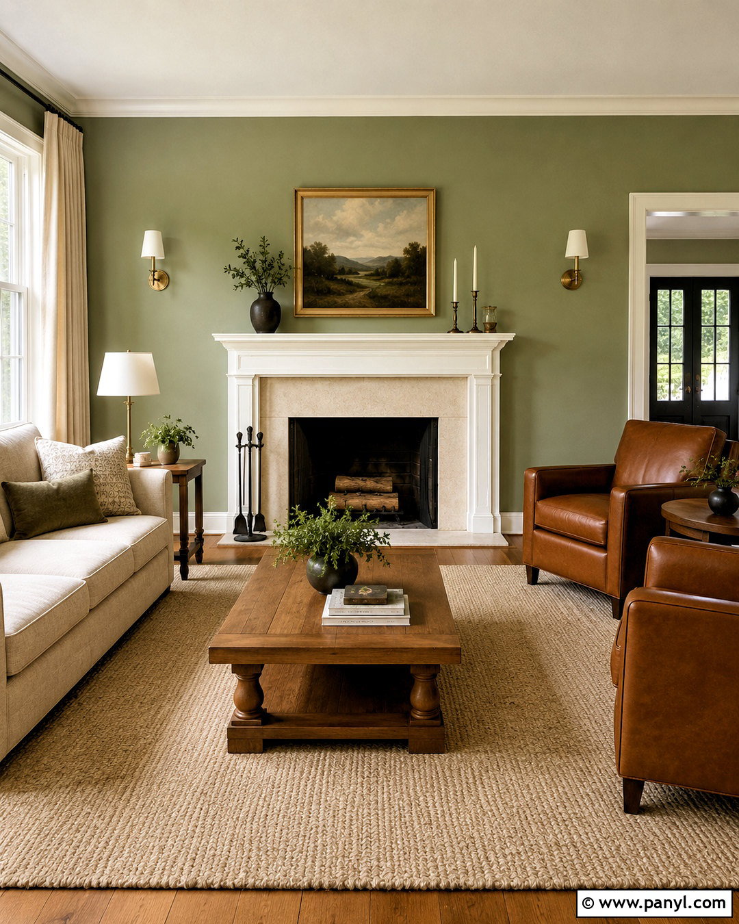 Light Olive Green Fireplace Living Room - 40 light olive green walls