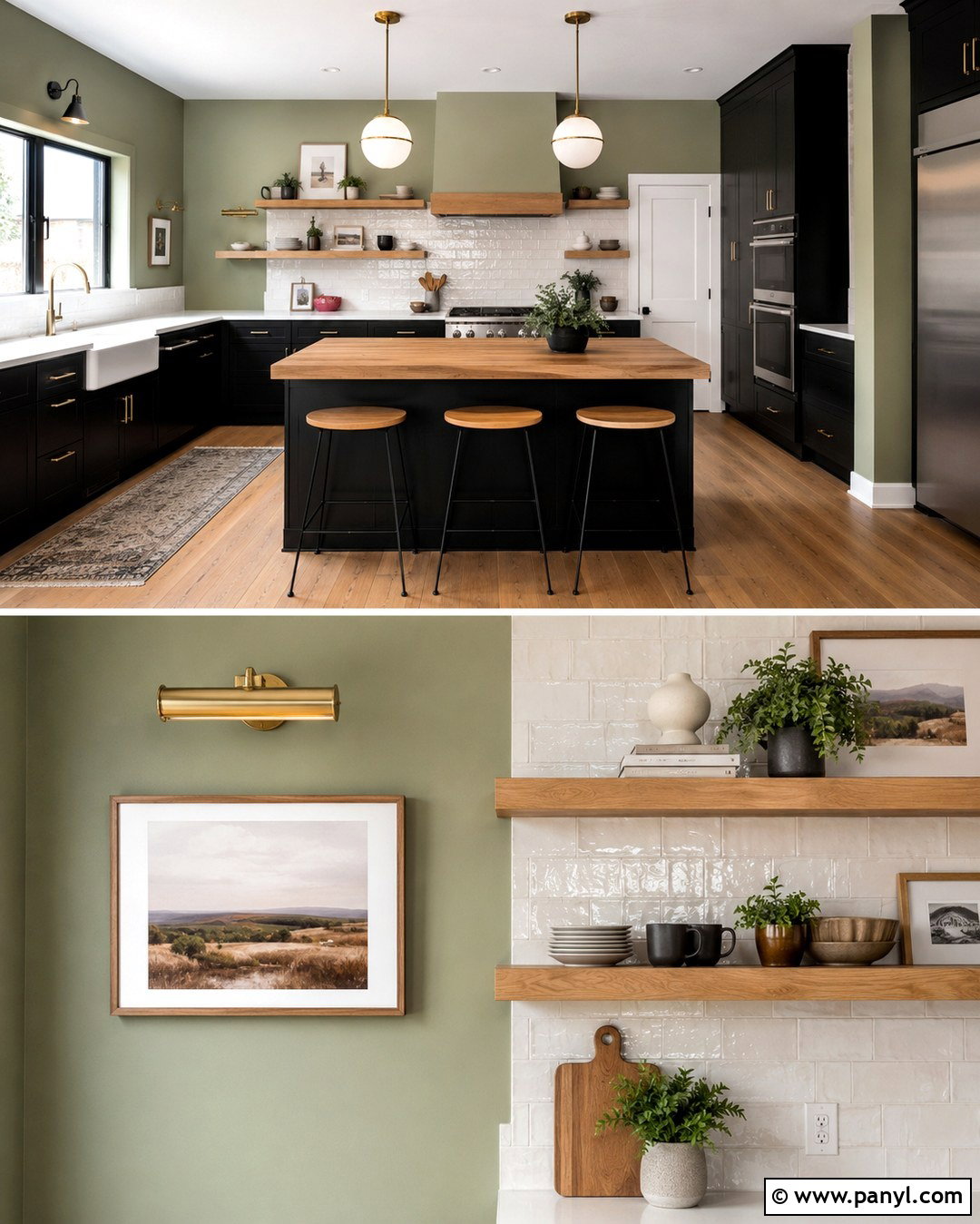 Light Olive Green Kitchen Walls With Black Cabinets - 20 Light Olive Green Kitchen Walls