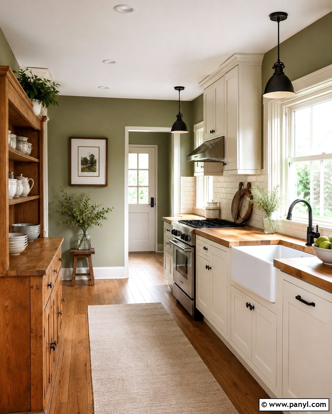 Light Olive Green Kitchen Walls With Butcher Block Counters - 20 Light Olive Green Kitchen Walls