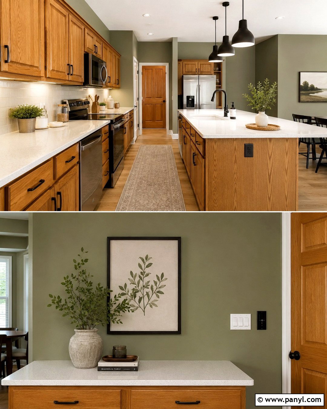 Light Olive Green Kitchen Walls With Honey Oak Cabinets - 20 Light Olive Green Kitchen Walls