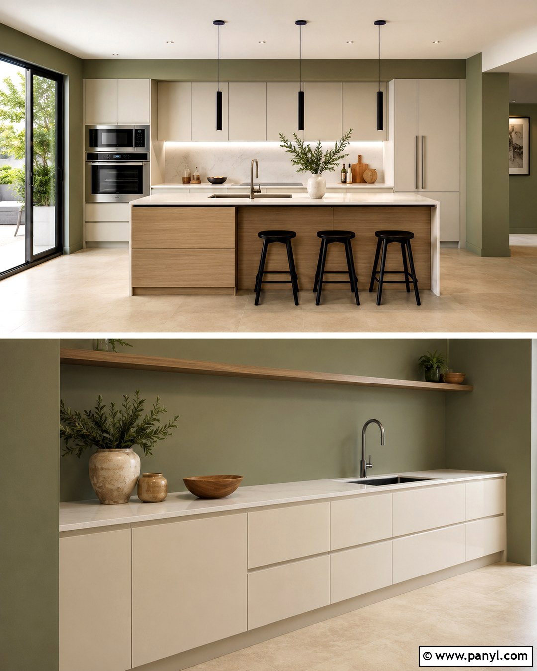 Light Olive Green Kitchen Walls With Modern Cabinets - 20 Light Olive Green Kitchen Walls