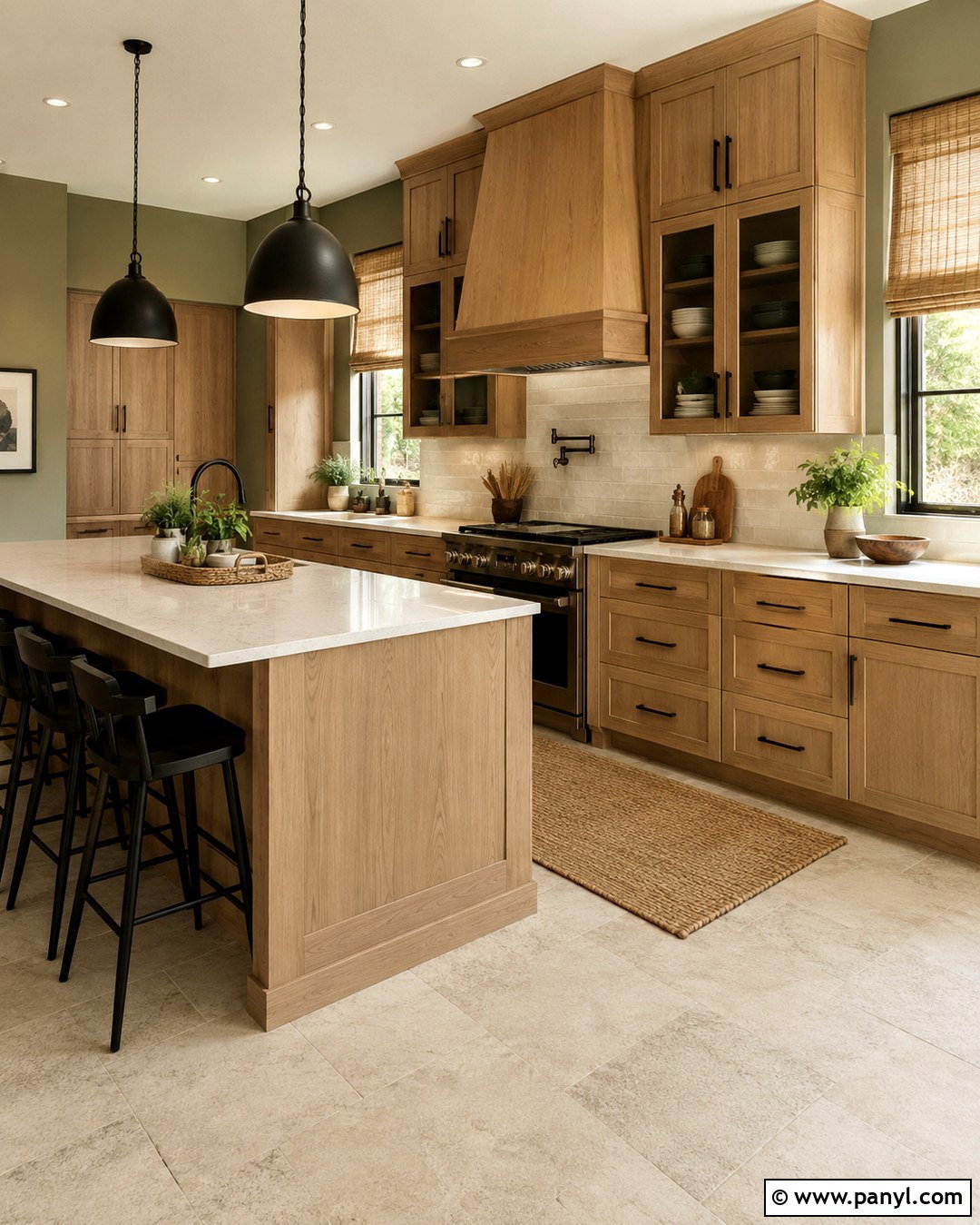 Light Olive Green Kitchen Walls With Natural Oak Cabinets - 20 Light Olive Green Kitchen Walls
