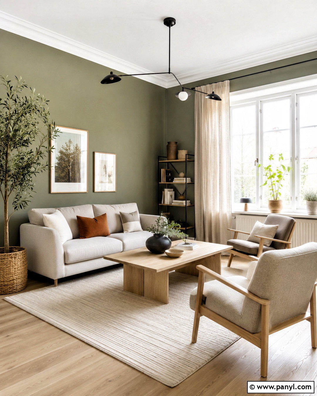 Light Olive Green Scandinavian Living Room - 40 light olive green walls