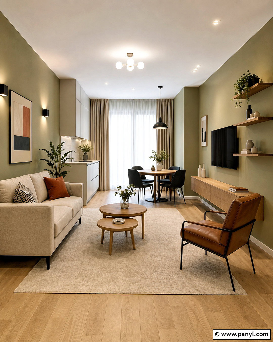 Light Olive Green Small Apartment - 40 light olive green walls