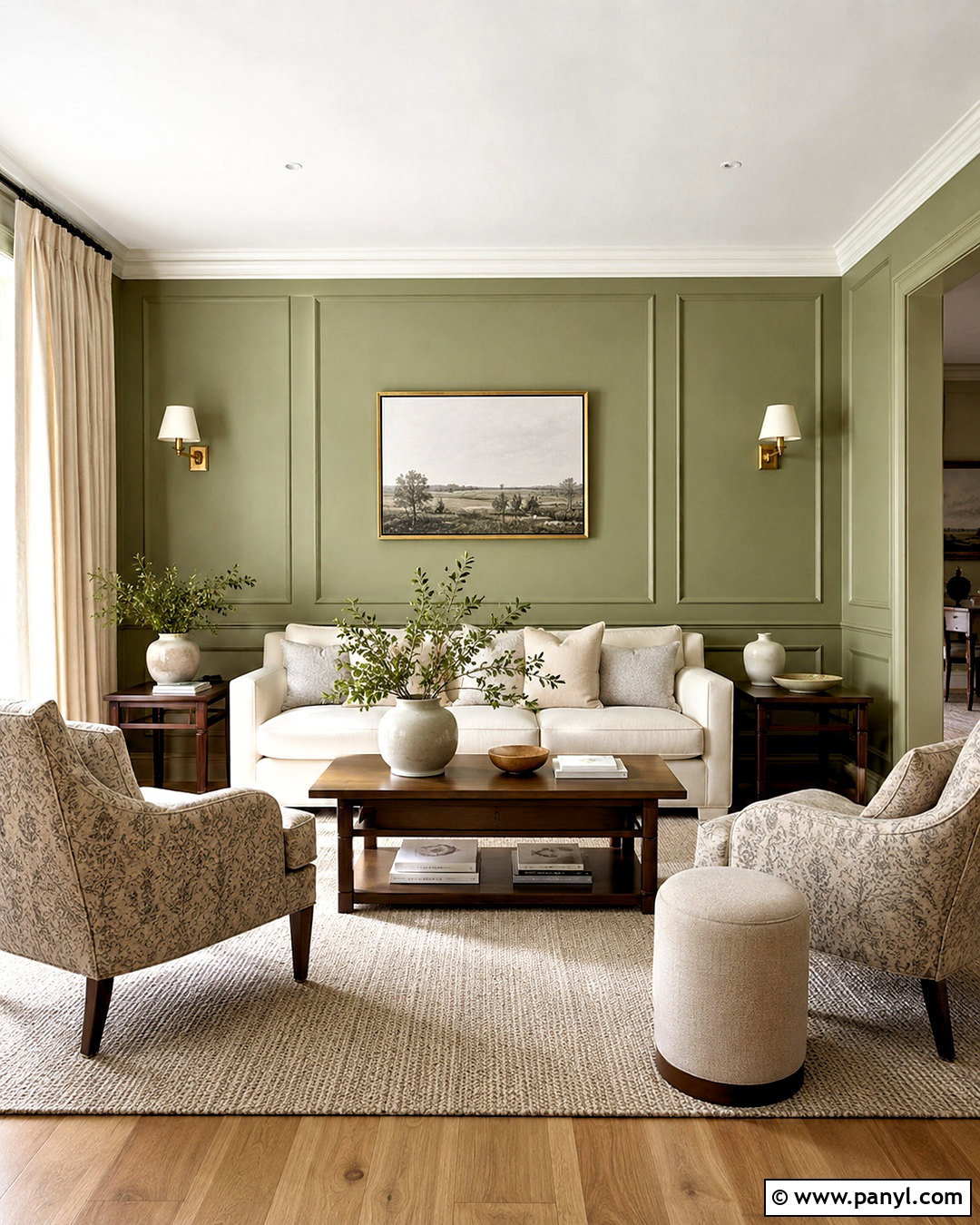 Light Olive Green Walls With Board And Batten - 40 light olive green walls