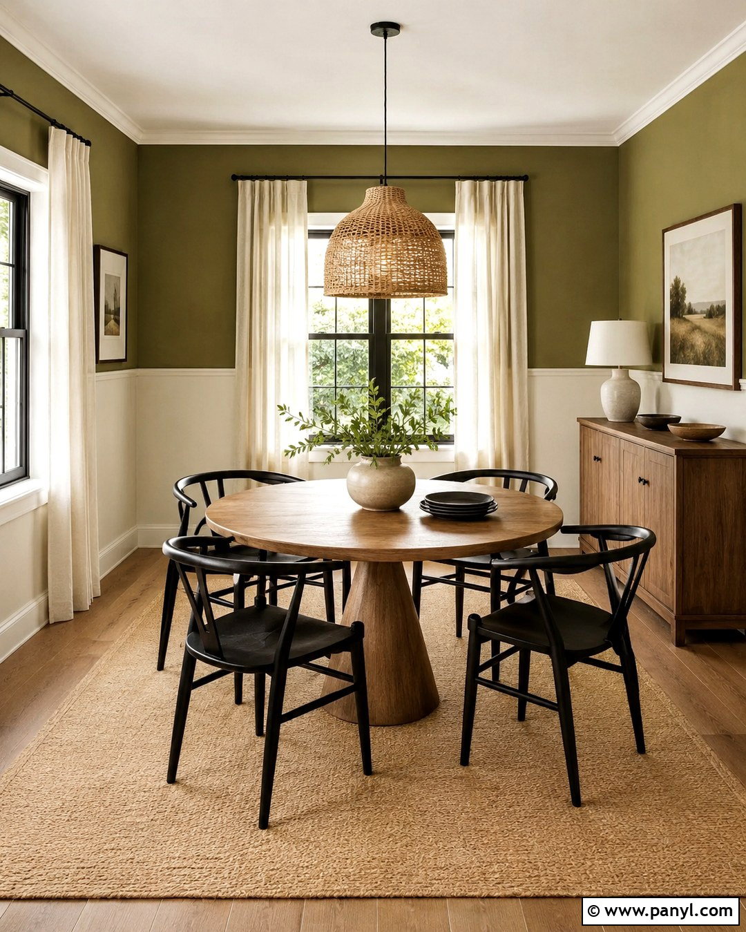 Light Olive Two-Tone Walls - 20 Light Olive Wall Ideas