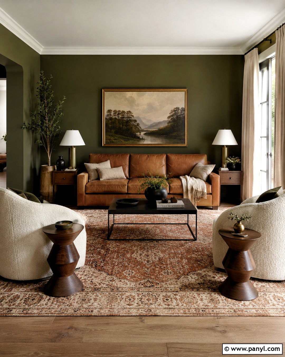 Light Olive Walls With Oak Furniture - 20 olive walls living room ideas