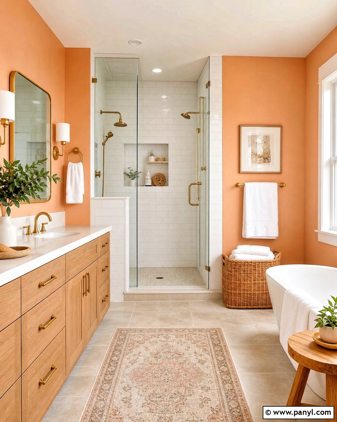 Light Orange Bathroom With White Tile - 20 light orange room ideas