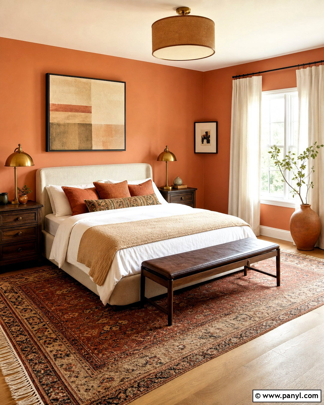 Light Orange Bedroom With Terracotta Accents - 20 light orange room ideas