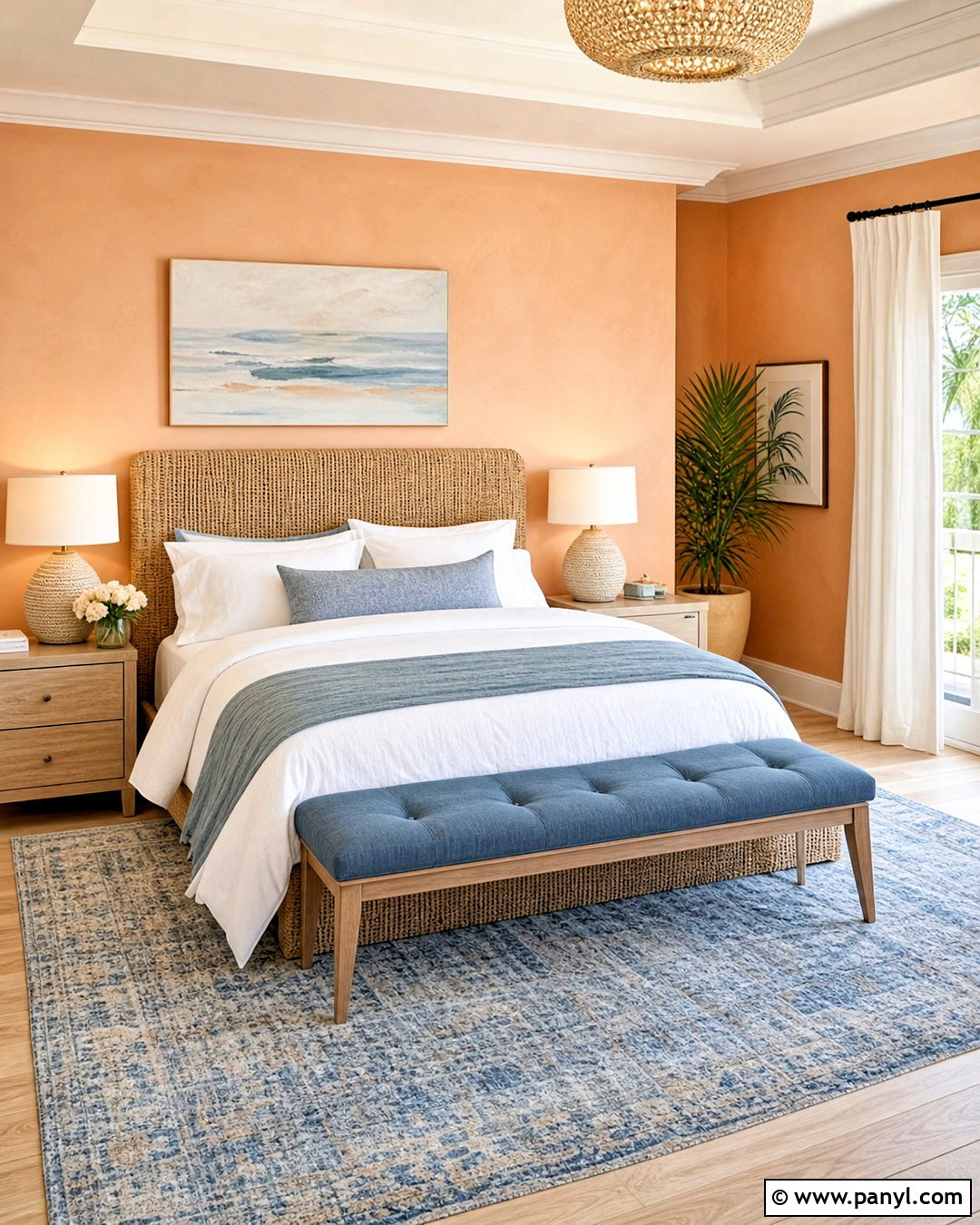 Light Orange Coastal Bedroom - 20 light orange room ideas